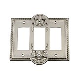 Solid Brass Meadows Switchplate - Satin Nickel - Triple GFCI