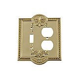 Solid Brass Meadows Switchplate - Polished Brass - Duplex/Toggle