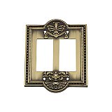 Solid Brass Meadows Switchplate - Antique Brass - Double GFCI