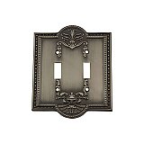 Solid Brass Meadows Switchplate - Antique Pewter - Double Toggle