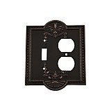 Solid Brass Meadows Switchplate - Timeless Bronze - Duplex/Toggle