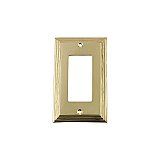 Solid Brass Deco Switchplate - Unlacquered Polished Brass - Single GFCI