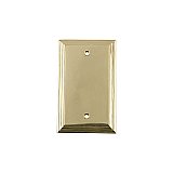 Solid Brass Deco Switchplate - Unlacquered Polished Brass - Single Blank