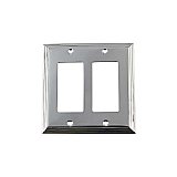 Solid Brass Deco Switchplate - Bright Chrome - Double GFCI