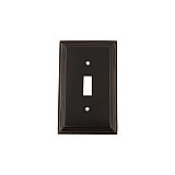 Solid Brass Deco Switchplate - Timeless Bronze - Single Toggle