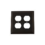 Solid Brass Deco Switchplate - Timeless Bronze - Double Duplex