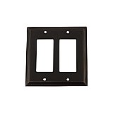 Solid Brass Deco Switchplate - Timeless Bronze - Double GFCI
