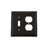 Solid Brass Deco Switchplate - Timeless Bronze - Duplex/Toggle