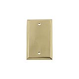 Solid Brass New York Switchplate - Unlacquered Polished Brass - Single Blank