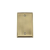 Solid Brass New York Switchplate - Antique Brass - Single Blank