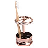 InterDesign Toothbrush Holder Stand for Bathroom Vanity or Countertop, Rose Gold