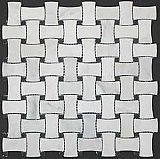 Honed Marble Wickerweave Mosaic Tile - Statuary White