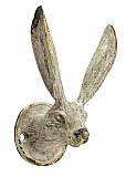 Cast Iron Rustic White Rabbit Ears Wall Hook