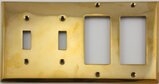 Polished Forged Unlacquered Brass Double Toggle/Double GFCI Switchplate