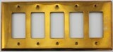 Polished Forged Unlacquered Brass 5 GFCI Switchplate