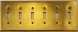 Polished Forged Unlacquered Brass 6 Toggle Switchplate