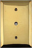 Jumbo Oversized Unlacquered Brass Stamped Single Cable Switchplate / Cover Plate