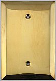Jumbo Oversized Unlacquered Brass Stamped Single Blank Switchplate / Cover Plate