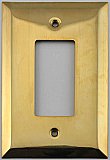 Jumbo Oversized Unlacquered Brass Stamped Single GFCI Switchplate / Cover Plate