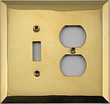 Jumbo Oversized Unlacquered Brass Stamped Toggle / Duplex Switchplate / Cover Plate