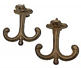 Pair of Antique Cast Iron Ceiling Hooks - Circa 1890