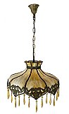 Antique Bent Glass Amber Opalescent Ceiling Light Fixture - Circa 1900