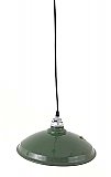 Antique Industrial Green Enamel Ceiling Light Fixture from Quadrangle Mfg Co. - Circa 1920