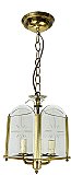 Antique Mid-Century Lantern Style Brass Ceiling Light Fixture - Circa 1960