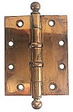 Antique Stanley Ball Bearing Polished Bronze Plated Butt Hinge 4" x 5" - Circa 1930