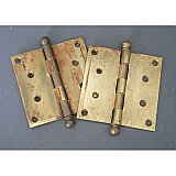 Pair of Antique Solid Brass 4-1/2" Hinges