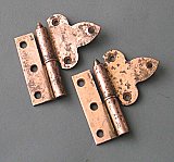 Pair of Antique Copper Plated Half-Mortise Lift-Off Hinges