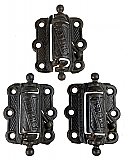 Set of Three Antique 3" Cast Iron Screen Door Spring Hinges by Shelby Spring Hinge Co. - Circa 1880