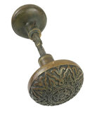 Antique Cast Bronze Aesthetic Pattern Door Knob Pair by Russell & Erwin - Circa 1899