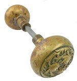 Antique Cast Bronze "Walsingham" Pattern by Russell & Erwin Entry Door Knob Pair - Circa 1897