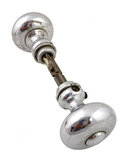 Antique Chrome Plated Cast Brass French Curve Petite Door Knob Pair by P. & F. Corbin - Circa 1930
