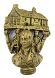 Antique Cast Brass "Robert Burns" Petite Bedroom Doorknocker by Janusch - Circa 1925