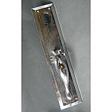 Antique  Chrome Entry Door Thumblatch Door Pull & Plate With Cylinder Opening