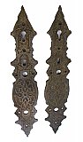 Antique Pair of Cast Brass Thumblatch Door Pull Backplates ONLY