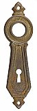 Antique Wrought Brass "Hillrose" Design Door Plate by Sager Lock Co. - Circa 1937