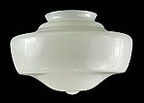 Antique Glass Schoolhouse Lighting Fixture Shade - 9" Wide - 4" Fitter - Circa 1900