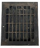 Antique 8" x 10" Cast Iron Heat Grate or Register with Louvers - Circa 1890