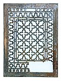 Antique 14" x 19" Cast Iron Heat Grate or Register Grille - Circa 1900 - AS IS