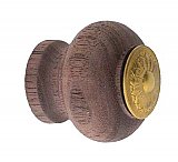 Eastlake Walnut & Brass Knob 1-3/8" diameter