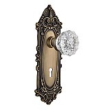 Complete Door Set - Featuring Victorian Plate with Crystal Knob