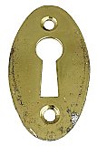 Antique Wrought Brass Keyhole Cover or Escutcheon - Circa 1900
