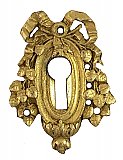 Antique Cast Brass Keyhole Escutcheon or Cover by P. E. Guerin - Circa 1914
