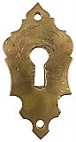 Antique Cast Bronze Escutcheon or Keyhole Cover - Circa 1880