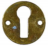 Antique Wrought Brass Keyhole Escutcheon or Cover - Circa 1890