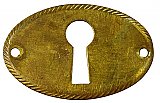 Antique Wrought Brass Keyhole Escutcheon or Cover - Circa 1930