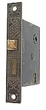 Antique Cast Iron & Steel Interior Mortise Door Lock in "Ceylon" Design by P. & F. Corbin - Circa 1900